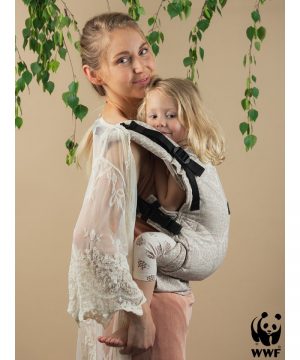 Ергономична раница Isara The One регулируема слингова лимитирана WWF Forest Бежова - Image 3