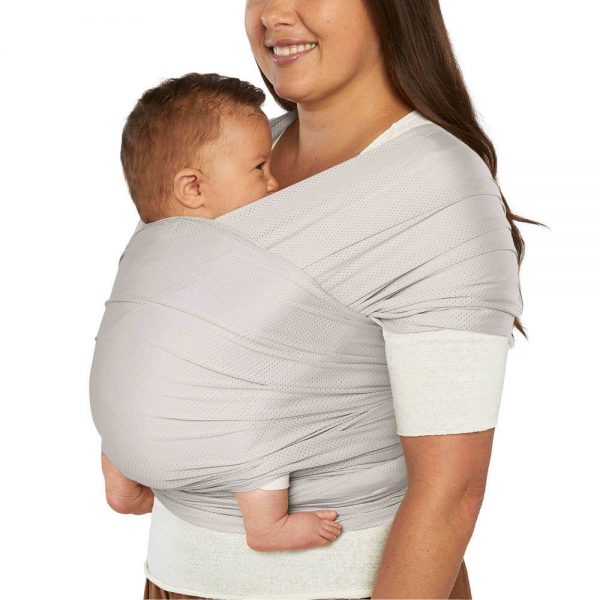 Еластичен слинг New Aura на Ergobaby  Suistainable Knit Mesh СИВО дишаща мрежеста материя - Image 2