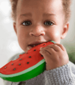Oli&Carol Wally the Watermelon 2в1 Многофункционална чесалка за зъби 0+ и играчка за баня 100%естествен каучук