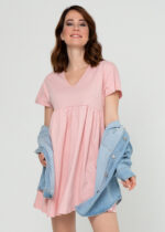 Туника за бременни "Вербена" цвят пудра , 100%Памук - Image 2
