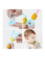 Haakaa силиконова 2в1 чесалка за зъби , мрежа за плодове с подарък капак за замразяване