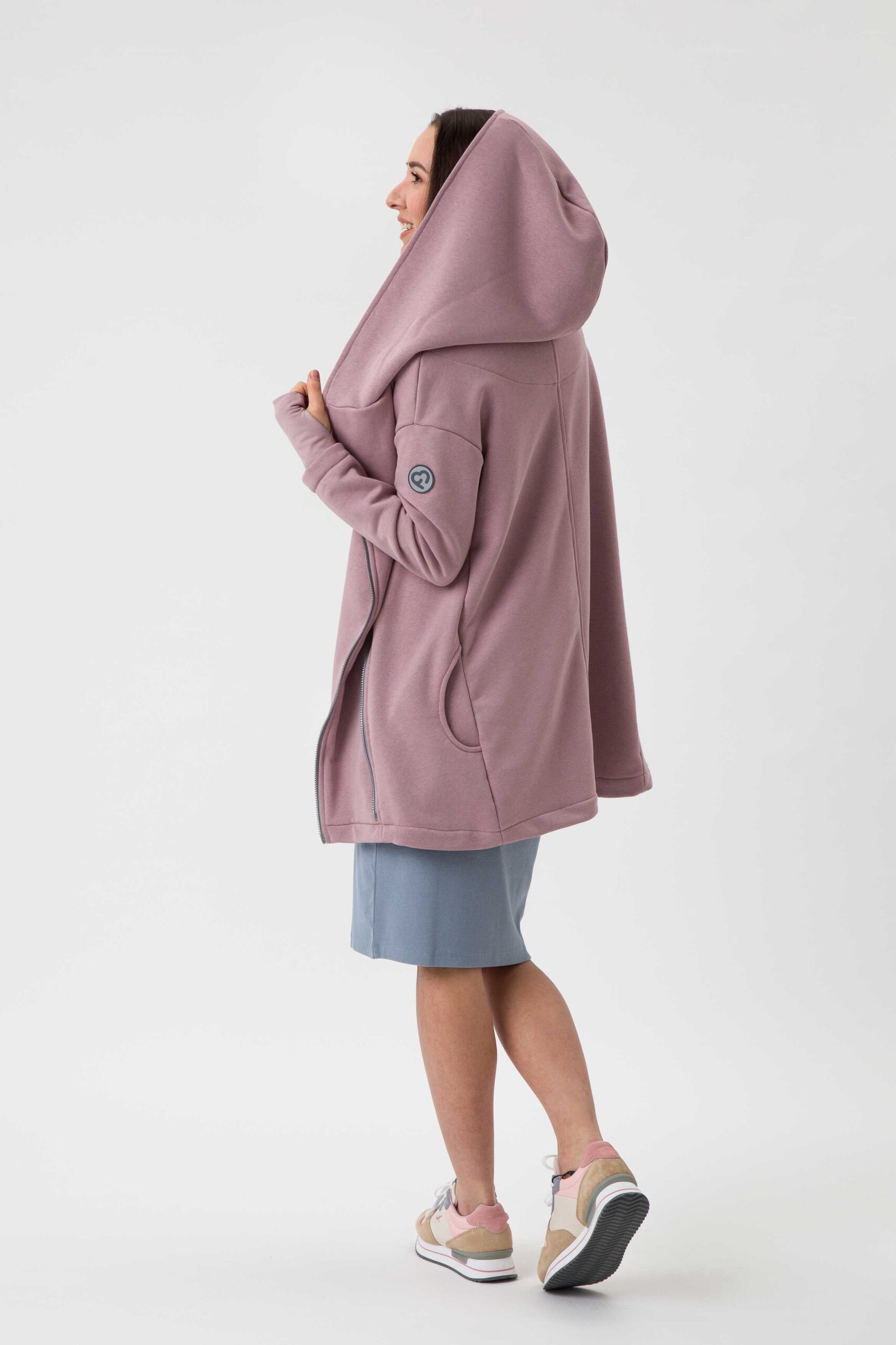 3в1 Памучно палто за бременност и бебеносене Fun2bemum Fun2bemum Dirty Pink последни M/L - Image 5