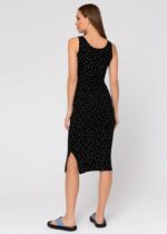 Спортно-елегантна памучна рокля за бременни и кърмачки "Кашкорс" черна точки и сърца - Image 2
