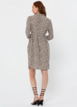 Официална рокля на цветя за бременни и кърмачки с 3/4 ръкав "Николета"  бежово - Image 4