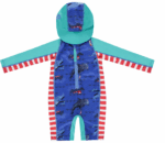 Бански за бебе , цял костюм за плуване с 50+UV и вградена шапка Closeparent Англия Whale Shark последни 18-24м.