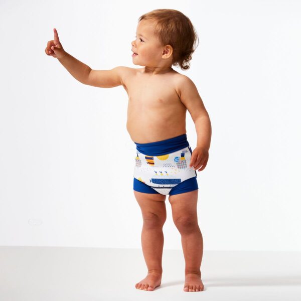 Бански за бебе , бебешки бански за плуване с 50+UV SplashAbout Happy Nappy Англия неопрен Лодки - Image 5