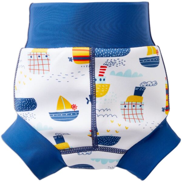 Бански за бебе , бебешки бански за плуване с 50+UV SplashAbout Happy Nappy Англия неопрен Лодки - Image 3