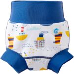 Бански за бебе , бебешки бански за плуване с 50+UV SplashAbout Happy Nappy Англия неопрен Лодки