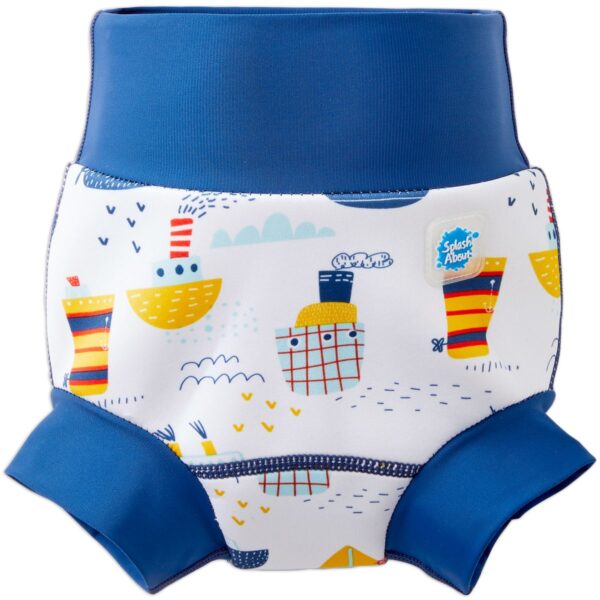 Бански за бебе , бебешки бански за плуване с 50+UV SplashAbout Happy Nappy Англия неопрен Лодки - Image 2