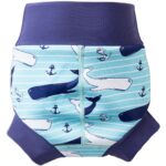 Бански за бебе , бебешки бански за плуване с 50+UV SplashAbout Happy Nappy Англия неопрен Moby - Image 3