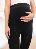Зимен клин за бременни в черно с анатомична платка последни S - Image 4