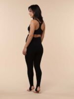 Зимен клин за бременни в черно с анатомична платка последни S - Image 7