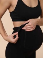 Зимен клин за бременни в черно с анатомична платка последни S - Image 8