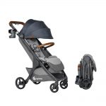 Компактна количка Metro+ Deluxe на Ergobaby London Grey с включени борд и поставка за чаша