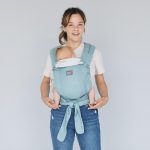 LoveTie хибридна раница за бебета 1м.+, Love and Carry от 3,5 до 15кг органичен памук  Aquamarine - Image 3
