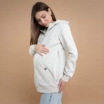3в1 Суитшърт за бременност и бебеносене цвят Крем - Image 2