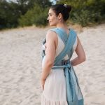 LoveTie хибридна раница за бебета 1м.+, Love and Carry от 3,5 до 15кг органичен памук  Aquamarine - Image 2