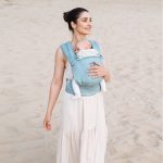 LoveTie хибридна раница за бебета 1м.+, Love and Carry от 3,5 до 15кг органичен памук  Aquamarine