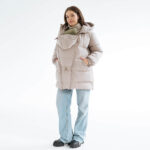 Зимно 3в1 Яке за бременни и бебеносене Еко Пух Love and Carry , по-къса унисекс кройка крем
