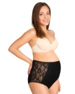 Памучни бикини за бременни с висока талия , красива дантела в черно последни S/M - Image 4