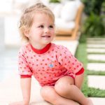 2в1 Бански за бебе , цял костюм за плуване с 50+UV  Splash About Англия  бебешки неопрен ЯГОДИ - Image 4