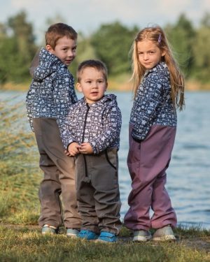 Детски Softshell гащеризон космонавт с качулка, розово с панди - Image 2