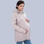 Ватирано 4в1 софтшел яке за бременни и бебеносене Love and Carry цвят крем - Image 6