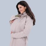 Ватирано 4в1 софтшел яке за бременни и бебеносене Love and Carry цвят крем