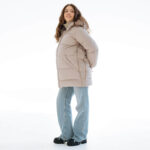 Зимно 3в1 Яке за бременни и бебеносене Еко Пух Love and Carry , по-къса унисекс кройка крем - Image 6