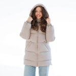 Зимно 3в1 Яке за бременни и бебеносене Еко Пух Love and Carry , по-къса унисекс кройка крем - Image 5