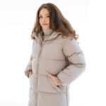 Зимно 3в1 Яке за бременни и бебеносене Еко Пух Love and Carry , по-къса унисекс кройка крем - Image 4