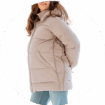 Зимно 3в1 Яке за бременни и бебеносене Еко Пух Love and Carry , по-къса унисекс кройка крем - Image 7