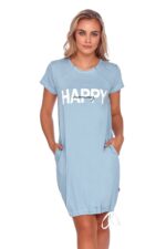 Нощница за бременни и кърмачки Happy Mommy 100%Памук бебешко синя - Image 5