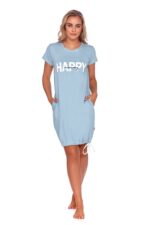 Нощница за бременни и кърмачки Happy Mommy 100%Памук бебешко синя - Image 6