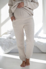 Дебел ватиран спортен панталон, анцуг за бременни с платка за корема late - Image 2