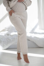 Дебел ватиран спортен панталон, анцуг за бременни с платка за корема late - Image 3