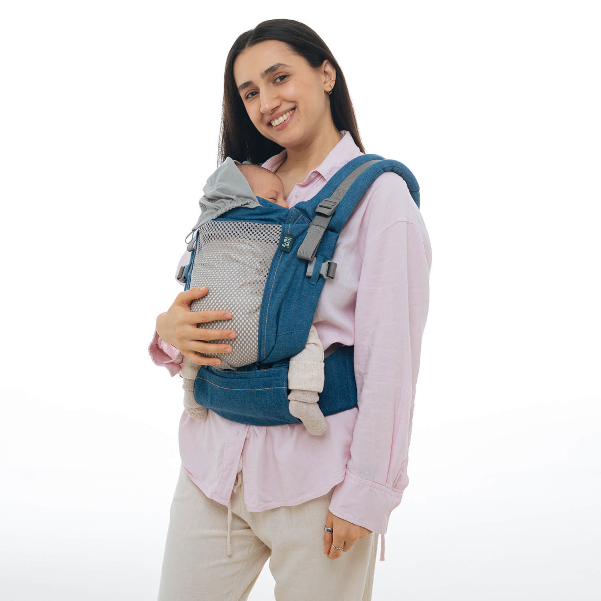 2357 Love and Carry ONE регулируема ергономична раница с падащ панел и платка за кръста Лимитирана Denim - Image 1