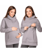 Ватиран суитшърт за бременни и кърмачки , поло яка Laura