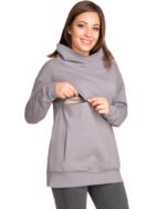 Ватиран суитшърт за бременни и кърмачки , поло яка Laura - Image 4