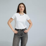 Тениска за бременни и кърмачки в бяло , скрити ципове - Image 3