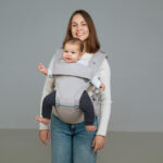 Хипсийт Love and Carry 6-в-1 ергономична раница за носене на бебе със седалка Grey-Beige - Image 5