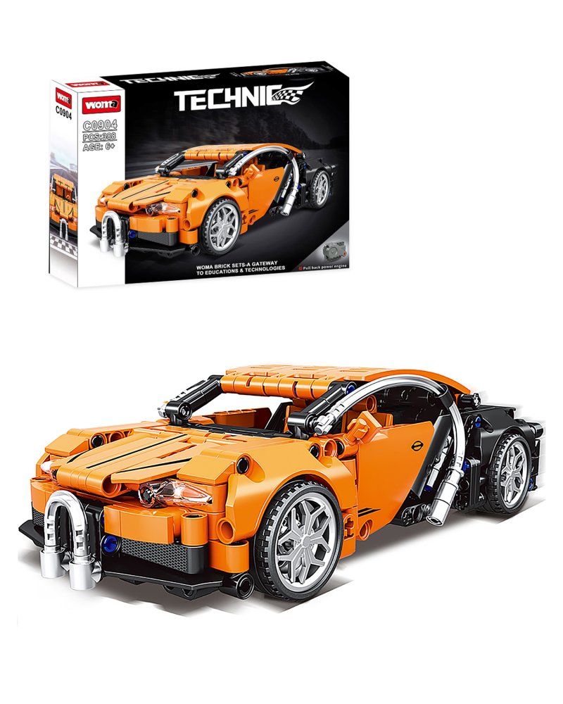 0da0825af3f7fbc1b20b1512ae73a17e-stavebnice-technic-zavodni-auto-22-cm-oranzove-7 Комплект конструктор , технически строителен комплект съвместим с популярни марки строителни блокчета - Image 1