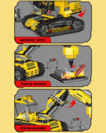 Комплект за изграждане на багер 2 в 1 с интерактивни функции – 461 части, съвместим с популярни марки строителни блокчета - Image 5