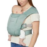 Хибридна ергономична раница за най-малките Ergobaby Embrace Soft Air с мрежеста платка за лятото Sage