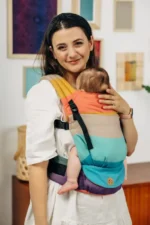LennyLamb Lenny Light  компактна регулируема слингова раница от тъкан слингов плат Pastel - Image 2