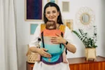 LennyLamb Lenny Light  компактна регулируема слингова раница от тъкан слингов плат Pastel