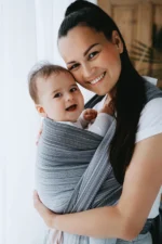 Тъкан слинг Little Frog р.6 М (4,6mx0,7m)  Angelite сиво С БАМБУК