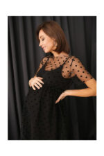 Официална рокля за бременни с презрамки"Дешер" черна последни  S