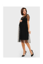 Официална рокля за бременни с презрамки"Дешер" черна последни  S - Image 2