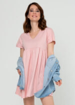 Туника за бременни "Вербена" цвят пудра , 100%Памук - Image 2